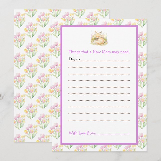 Spring Fox Baby Dusche Einladung (Vorne/Hinten)