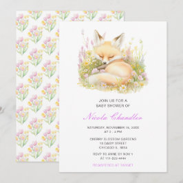 Spring Fox Baby Dusche Einladung