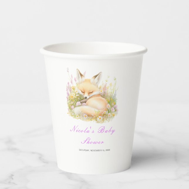 Spring Fox Baby Dusche Pappbecher (Vorderseite)