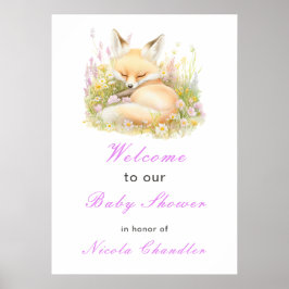 Spring Fox Baby Dusche Poster