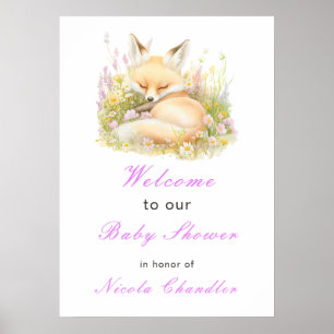 Spring Fox Baby Dusche Poster