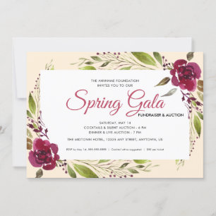 Spring Gala Fundraiser Watercolor Floral Einladung