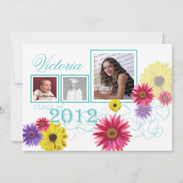 Spring Garden 2012 Graduate Tri Foto Einladung (Vorderseite)