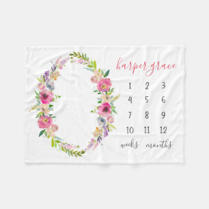 Spring Garden Baby Name Monthly Meilenstein Foto Fleecedecke