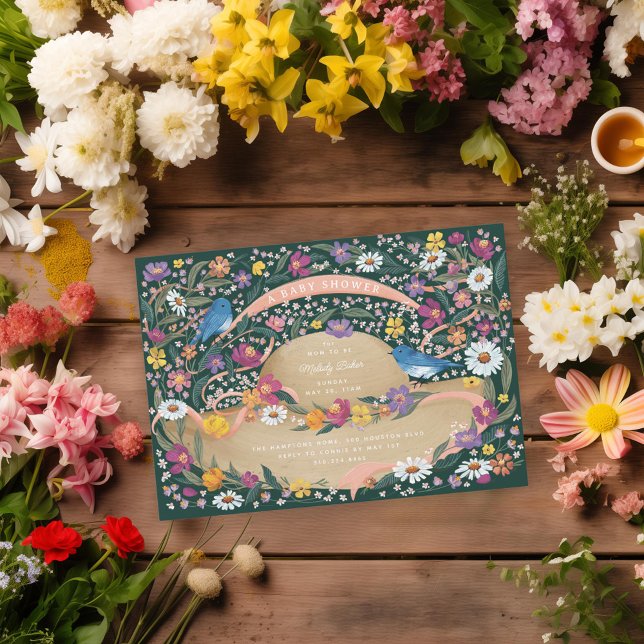 Spring Garden Blume Sun Hat Baby Dusche Einladung (Von Creator hochgeladen)