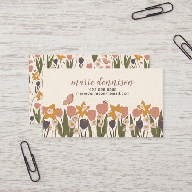 Spring Garden Business Card Visitenkarte (Vorderseite/Rückseite Beispiel)