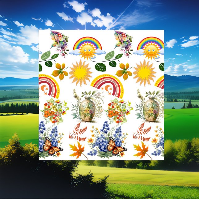Spring Garden Butterfly Regenbogen Sonnenschein Gr Duschvorhang (Spring Garden Butterfly Rainbow Sunshine Greenery Shower Curtain)