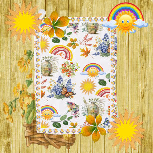 Spring Garden Butterfly Regenbogen Sonnenschein Gr Golfhandtuch