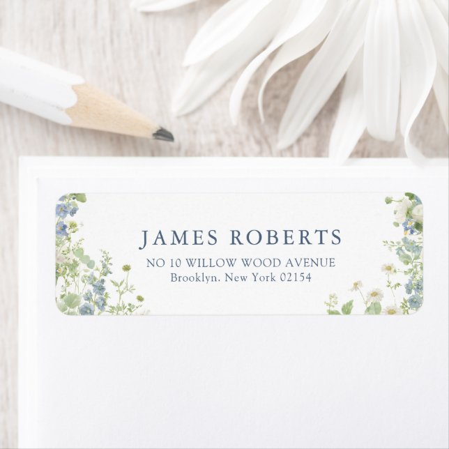 Spring Garden Floral Wedding Address Label (Insitu)