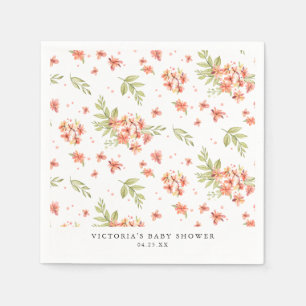 Spring Garden Florals   Wasserfarben-Babydusche Serviette
