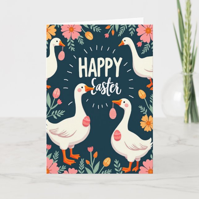 Spring Garden Fowl Celebration Card Karte (Vorderseite)