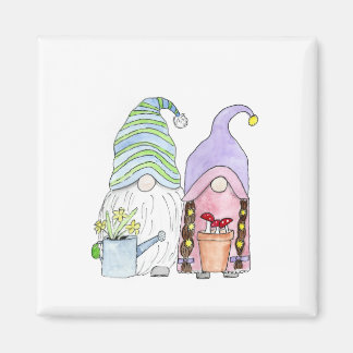 Spring Garden Gnomes Magnet