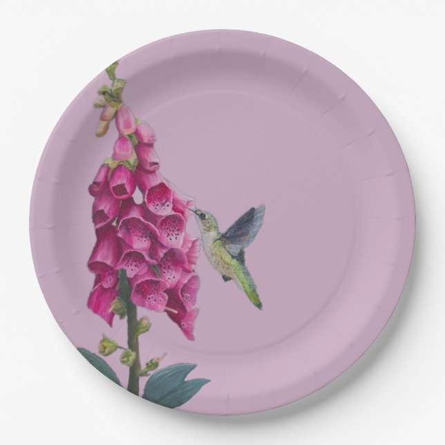 Spring Garden - Hummingbird Paper Plate Pappteller (Vorderseite)