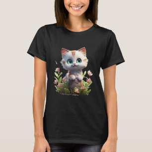 Spring Garden Kitten Blume Cat Girl Floral Blosso T-Shirt