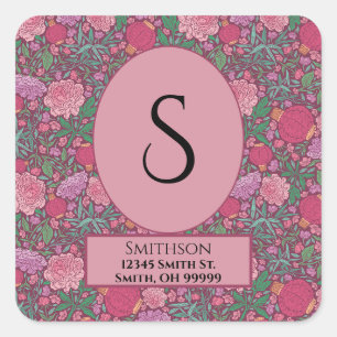 Spring Garden Mother's Day Japanische Rücksendeadr Quadratischer Aufkleber