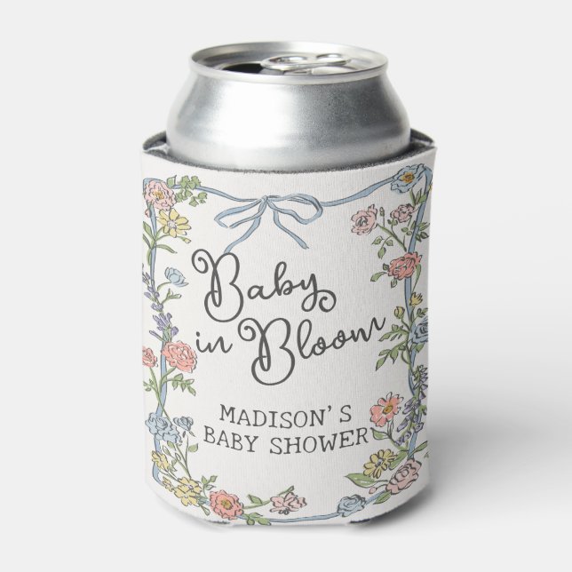 Spring Garden Party Pastel Floral Baby Dusche Dosenkühler (Kanne Vorderseite)