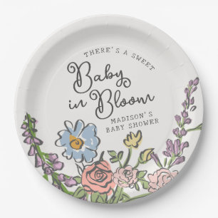 Spring Garden Party Pastel Floral Baby Dusche Pappteller