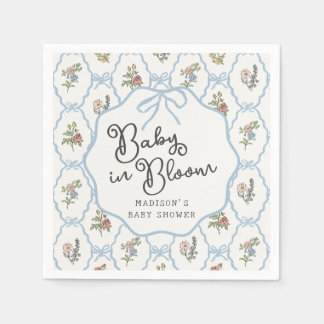 Spring Garden Party Pastel Floral Baby Dusche Serviette