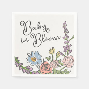 Spring Garden Party Pastel Floral Baby Dusche Serviette