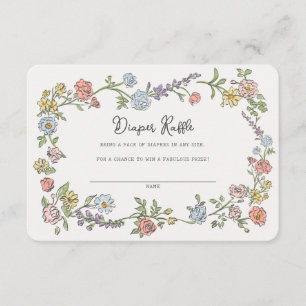 Spring Garden Party Windeln Raffel Baby Beilage Begleitkarte