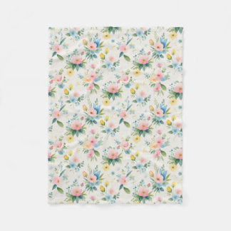 spring garden pastel florals fleecedecke