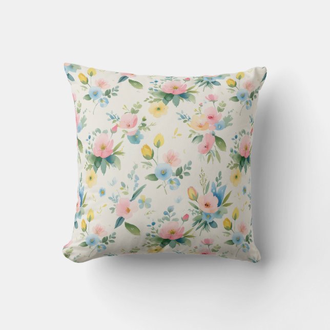 spring garden pastel florals kissen (Vorderseite)