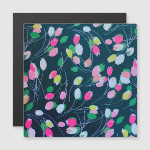 Spring Garden Tulip Blume Wasserfarben Magnetkarte