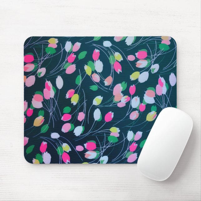 Spring Garden Tulip Blume Wasserfarben Mousepad (Mit Mouse)