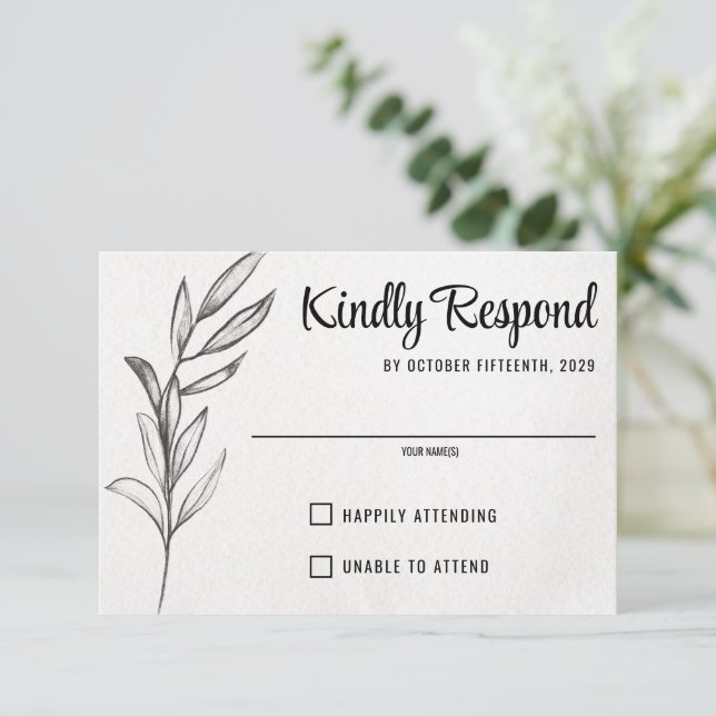 Spring Garden Wedding RSVP Karte (Stehend Vorderseite)
