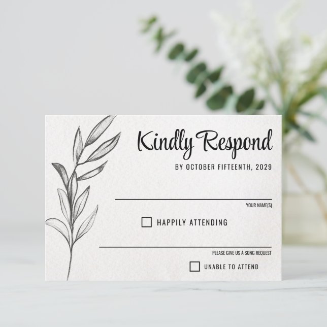 Spring Garden Wedding RSVP Karte (Stehend Vorderseite)