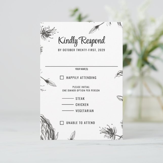 Spring Garden Wedding RSVP Karte (Stehend Vorderseite)