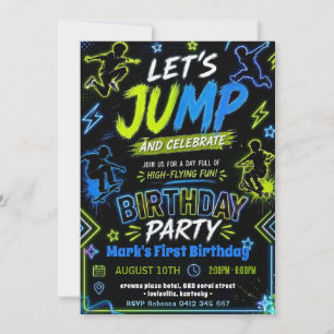 Spring-Geburtstag-Junge Glow-in-the-Dark-Party Einladung