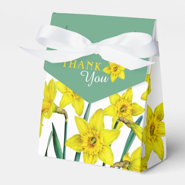 Spring Gelbe Daffodien Kunst Dankeschön Geschenk Geschenkschachtel (Vorderseite)
