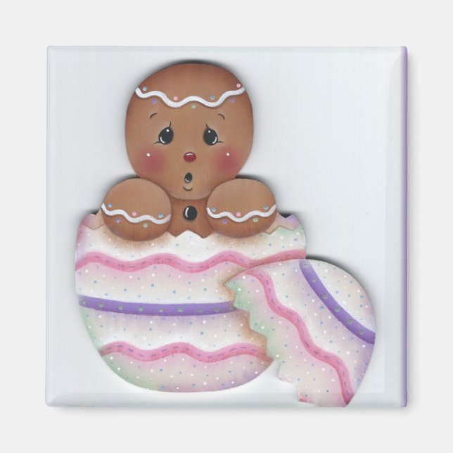 Spring Gingerbrot Baby gerade gepeitscht Magnet (Vorne)