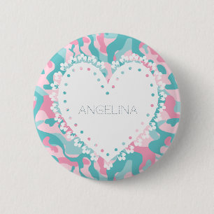 Spring Girly Camouflage personalisieren Button