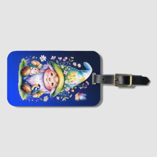 Spring Gnome with Bunny and Bluebird Gepäckanhänger