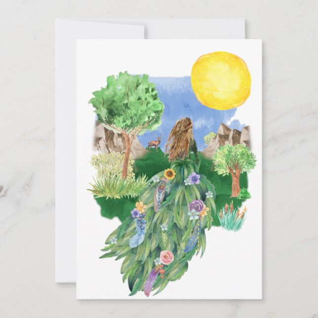 Spring Goddess Blumenkleid Nature Gruß (Vorderseite)