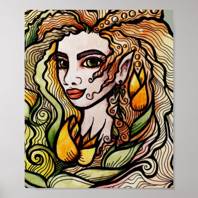 Spring Goddess Tulip Art Poster (Vorne)