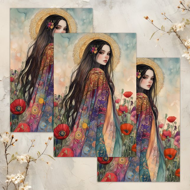 SPRING GODESS DECOUPAGE TISSUPAPIER SEIDENPAPIER (SPRING GODDESS DECOUPAGE TISSUE PAPER)