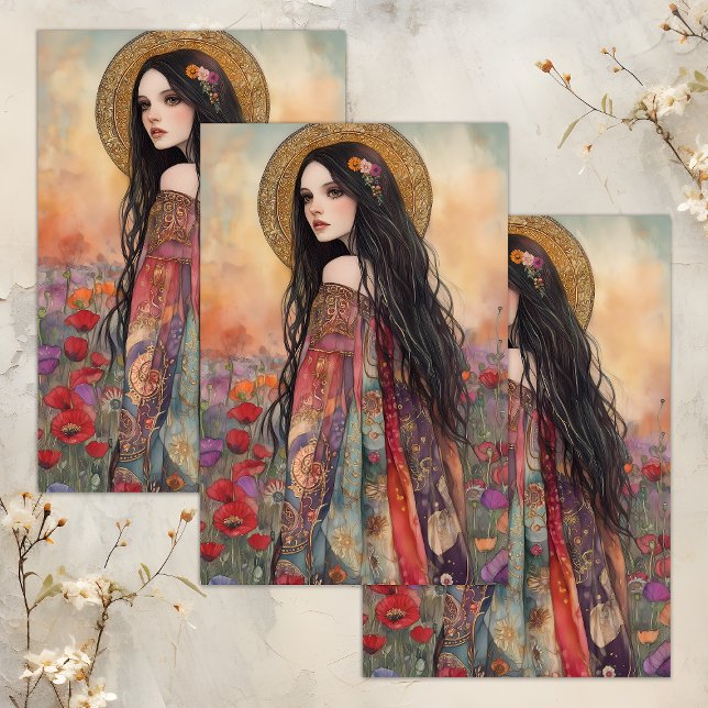 SPRING GODESS DECOUPAGE TISSUPAPIER SEIDENPAPIER (SPRING GODDESS DECOUPAGE TISSUE PAPER)