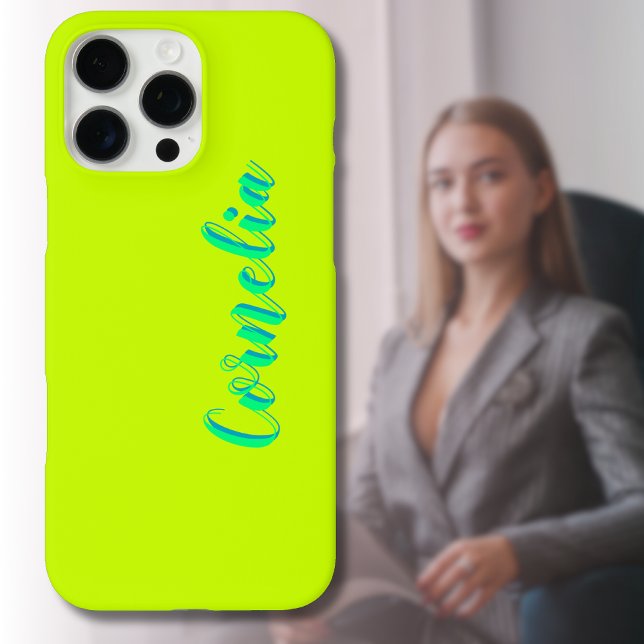 Spring Green 3D Azure Name | Funny Limon Yellow Case-Mate iPhone Hülle (Von Creator hochgeladen)