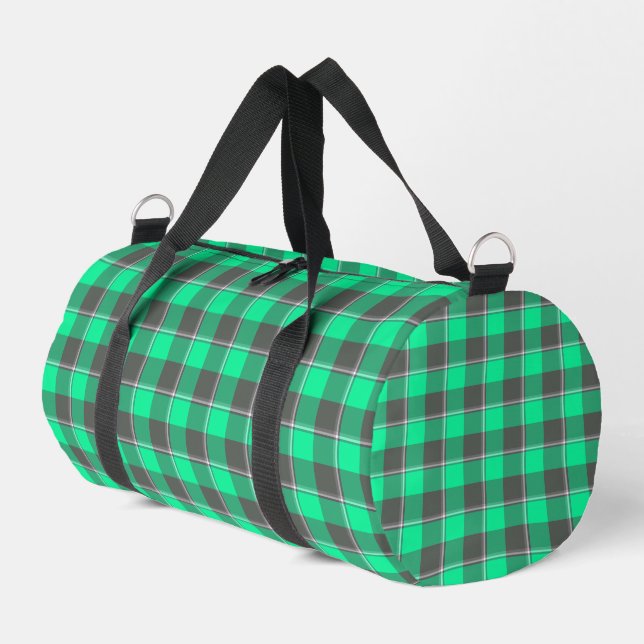 Spring Green and Finlandia Black Plaid Duffle Bag (Linke Seite)