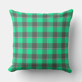 Spring Green and Finlandia Plaid Black Kissen