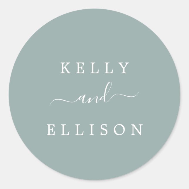 Spring Green and White Wedding Umschlag Aufkleber (Vorderseite)