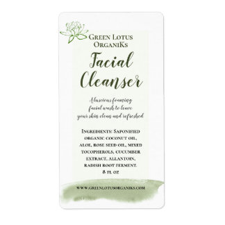 Spring Green Lotus DIY Beauty Product Label