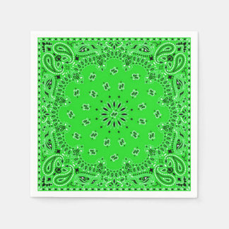 Spring Green Paisley Bandana Scarf GRILLEN Picnic Serviette