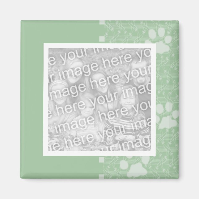 Spring Green Paws Foto Magnete (Vorne)