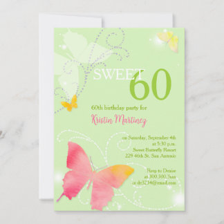 Spring Green Sweet 60. Geburtstagsparty Einladung