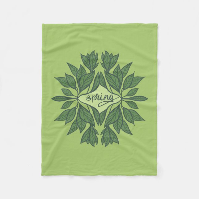 Spring Green Verlasse ästhetische Typografie Fleecedecke (Vorderseite)