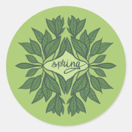 Spring Green Verlasse ästhetische Typografie Runder Aufkleber